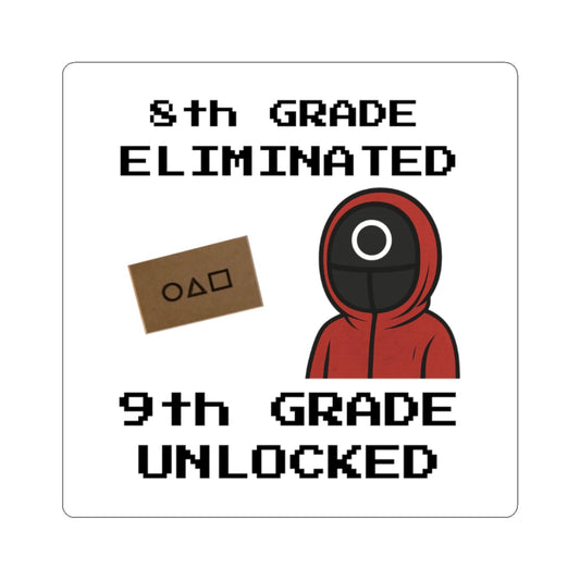 Sticker Squid Game 9th Grade Unlocked Back to School Trendy Unique Book Laptop